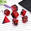 Haxtec Sharp Edge DND Dice Set Purple Red Resin Dice Silver Flakes D&D Dice for RPG Role Playing Games Compatible with Dungeons and Dragons Gift War Series view 2