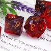 Haxtec Sharp Edge DND Dice Set Purple Red Resin Dice Silver Flakes D&D Dice for RPG Role Playing Games Compatible with Dungeons and Dragons Gift War Series view 3