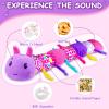 Baby Girl Stuffed Animal Toys with Multi Textures,Rattle,Crinkle,Baby Girl Gift 6 to 12 Months,Infant 3 4 5 7 8 9 Months Old Newborn Toy,Caterpillar-Purple view 2