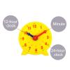 PATIKIL 4 inch Teaching Clock, 2 Pack Learn Clock Learning Tell Time Analog Clock Demonstration Clock 24 Hour 2 Pointers for Classroom Teacher, Yellow view 3