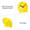 PATIKIL 4 inch Teaching Clock, 2 Pack Learn Clock Learning Tell Time Analog Clock Demonstration Clock 24 Hour 2 Pointers for Classroom Teacher, Yellow view 4