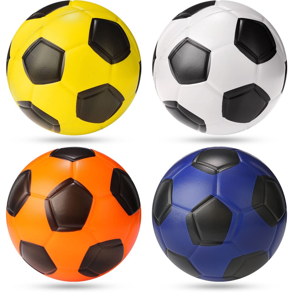 Jerify 4 Pcs 6.5 Inch Kids Foam Soccer Ball Mini Soft Foam Youth Soccer Ball for Kids Teens Adults Indoor Practice and Backyard Play Beach Swimming Pool Sport Sensory Stress Mini Gift