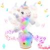 Hopearl Glowing Dancing Unicorn Talking Interactive Animated Singing Mimicking Electric Light Up Toy Speaking Gifts for Kids, White, 14.5'' view 2