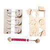 Menolana 3 Pieces Busy Board Toys Busyboard Early Educational Motor Puzzle Accessories for Kids Children Baby, Shape Matching and Abacus Bead and Button view 1