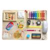 Menolana 3 Pieces Busy Board Toys Busyboard Early Educational Motor Puzzle Accessories for Kids Children Baby, Shape Matching and Abacus Bead and Button view 2