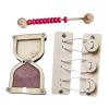 Menolana 3 Pieces Busy Board Toys Busyboard Early Educational Motor Puzzle Accessories for Kids Children Baby, Hourglass and Abacus Bead and Button view 1