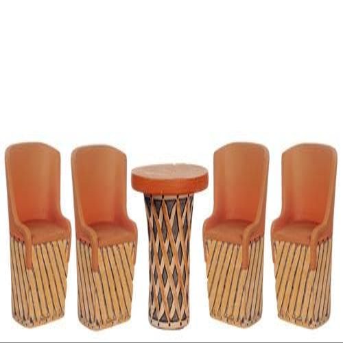 Dolls House Mexican Equipale Table & Barrel Chair Set Garden Patio Furniture
