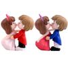2 Pairs Couple Kissing Ornaments Boy&Girl Kiss Dolls Cake Topper Micro Landscape Ornaments Figurines Bride Groom Cartoon Bridegroom Plastic Trinkets Dollhouse Miniature Happy Birthday Cake Topper view 1