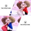 2 Pairs Couple Kissing Ornaments Boy&Girl Kiss Dolls Cake Topper Micro Landscape Ornaments Figurines Bride Groom Cartoon Bridegroom Plastic Trinkets Dollhouse Miniature Happy Birthday Cake Topper view 4
