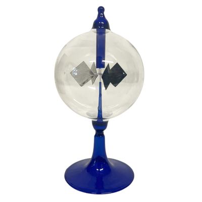 16cm high Solar Radiometer | 4 Blades Rotating Glass Windmill Crookes Solar Radiometer |Measures Radiant Flux of Electromagnetic Radiation | Desk Ornament | Weather Station | Light Mill