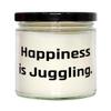 Inappropriate Juggling Candle, Happiness is Juggling, Joke Gifts for Friends, Holiday Gifts, Juggling equipment, Juggling balls, Juggling clubs, Juggling scarves, Juggling rings view 1