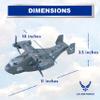 Lollipop United States Air Force Military Helicopter, V-22 Osprey Airplane, 1:72 Scale Aircraft Carrier Model, Battle/Rescue Helicopter Toy w/Sounds, 3+ view 2