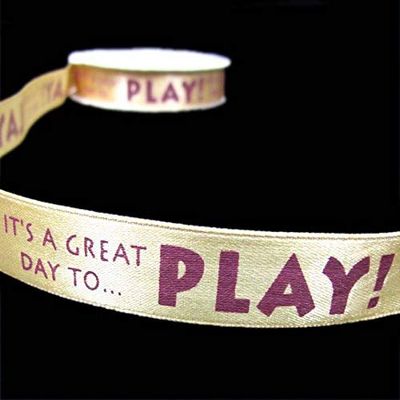 5 Yards It's a Great Day to Play Kids Children Sports Games Gold Satin Ribbon 5/