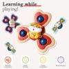 ALASOU 3PCS Suction Cup Spinner Toys for 1 Year Old Boy Girl|Spinning Top 12 18 Months|1 2 Year Old Boy Birthday Gift|Baby Bath Toy for Kids Ages 1-3|Sensory Airplane Travel Toy for Infant Toddlers view 4