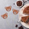 Gyufise 24Pcs Bear Head Cupcake Toppers Bear Babyshower Birthday Cake Decorations for Animals Themed Baby Shower Birthday Party Cake Decorations Supplies view 3