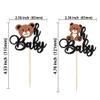 Gyufise 24 Pcs Bear OH Cupcake Toppers Jungle Animals Themed Baby Shower Decorations & Supplies view 2