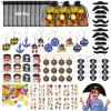 168Pcs Pirate Party Favors Supplies, Pirate Birthday Party Decorations, Pirate Gift Bags with Pirate Eye Patch Mustache Gold Coins Gems Tattoos for Kids Boys Pirate Birthday Party Goodie Bag Fillers view 1