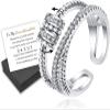 to My Granddaughter, I Will Protect You from Anything You Fear Fidget Ring, Adjustable Fidget Rings for Anxiety for Women, Granddaughter Ring from Grandma (Silver) view 1