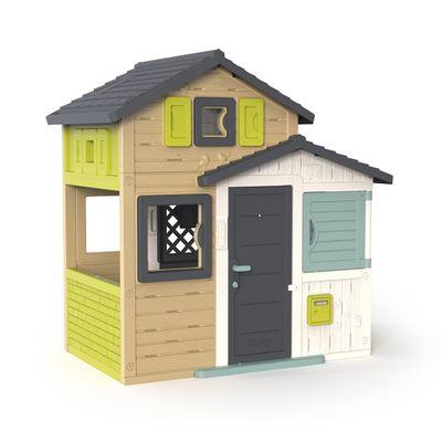 Smoby - 810204 Friends House Evo Children's Garden Shed - Customisable with Smoby Accessories - Post Box - Made in France