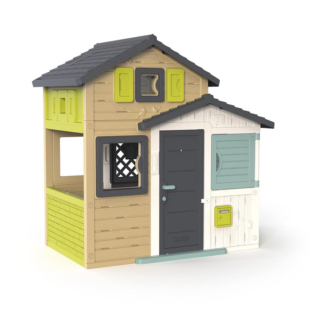 Smoby - 810204 Friends House Evo Children's Garden Shed - Customisable with Smoby Accessories - Post Box - Made in France