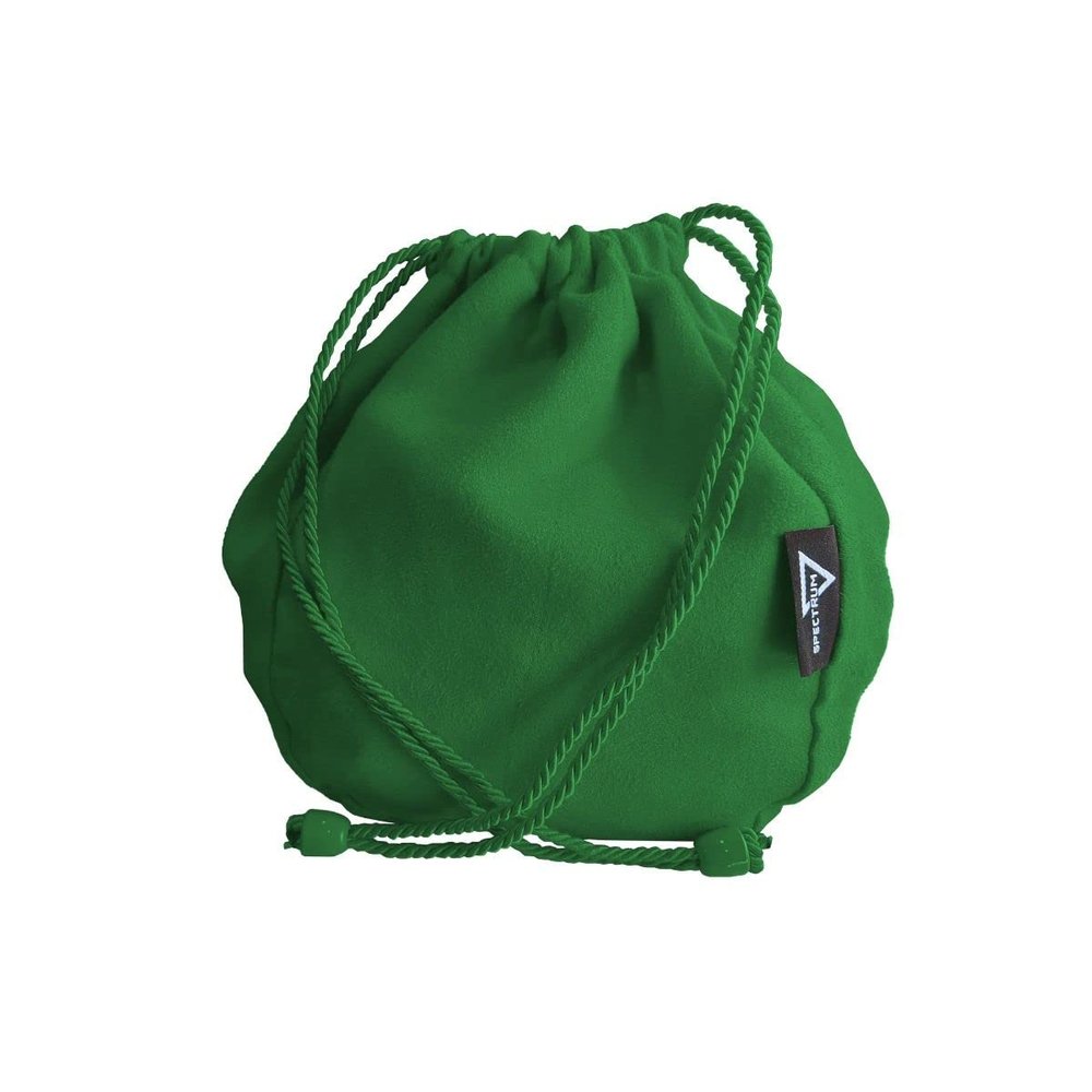BCW Spectrum Dice Bag - Green | Holds Over 350 Dice | Durable Faux-Suede Drawstring Bag for D&D, Pathfinder, MTG | Perfect Dice Storage & Transport Solution | RPG & Tabletop Gaming Accessories