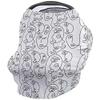 Baby Nursing Cover Carseat Canopy Abstract Black Line Face Breathable Privacy Breastfeeding Scarf Modern Aesthetic Continuous Faces Multi Use Car Seat Covers for Boys or Girls view 1