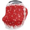 Baby Nursing Cover Carseat Canopy Winter Christmas Snowflakes on Red Breathable Privacy Breastfeeding Scarf White Snow Multi Use Car Seat Covers for Boys or Girls view 1