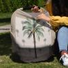 Baby Nursing Cover Carseat Canopy Summer Coconut Tree Tropical Plant Breathable Privacy Breastfeeding Scarf Beach Botanical Retro Khaki Multi Use Car Seat Covers for Boys or Girls view 4
