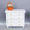 1:12 Dollhouse Miniature Furniture, Solid Wood Cabinet with White Drawers, Mini House Decor for Living Room and Bedroom Scenes, 3.81 X 3.42 X 1.65 Inches view 2