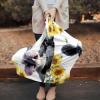 Baby Nursing Cover Carseat Canopy Farm Cow Idyllic Sunflower Breathable Privacy Breastfeeding Scarf Country Blossoms Floral and Animals Multi Use Car Seat Covers for Boys or Girls view 2
