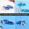SAFIGLE 35sets Miniature Canoe Model Oars Micro Landscape Decor Tabletop Mini Boat Decor for Homes for Dollhouse Fairy Garden Decoration view 3