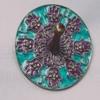 Hamsa Dreidel on Antique Silver Oxide Metal in Blue and Purple view 1