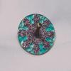 Hamsa Dreidel on Antique Silver Oxide Metal in Blue and Purple view 2
