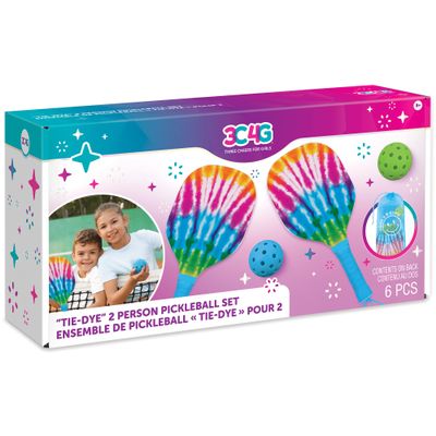 Make It Real 3C4G: Tie Dye 2 Person Pickleball Set - Play Pickleball Anywhere Your Heart Desires, Drawstring Dag Included, Three Cheers for Girls, Tween & Girls, Kids Ages 8+