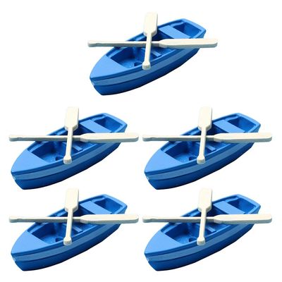 SAFIGLE 5 Sets Mini Boat and Paddles Decor, Resin and Wood Nautical Miniatures for Dollhouse, Garden, Home, Holiday, and Party Decorations, Assorted Colors, 2.36x0.78x0.39 Inches