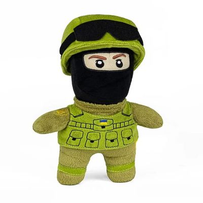 BraveUA 10'' Ukrainian Soldier of The Armed Forces of Ukraine Craft Plush Soft Stuffed Toy Handmade in Ukraine (Soldier with Mask)