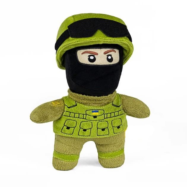 BraveUA 10'' Ukrainian Soldier of The Armed Forces of Ukraine Craft Plush Soft Stuffed Toy Handmade in Ukraine (Soldier with Mask)