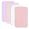 Mini Crib Sheets Fitted 4 Pack for Girls (38" X 24"), Compatible with Dream on Me, Delta Porta Crib and Arms Reach Ideal Cosleeper, Pink view 1