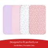 Mini Crib Sheets Fitted 4 Pack for Girls (38" X 24"), Compatible with Dream on Me, Delta Porta Crib and Arms Reach Ideal Cosleeper, Pink view 2