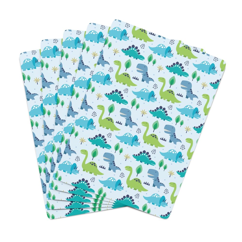Brian Bula Cute Dinosaur Playing Cards Poker Cards with Cute Dinosaurs: Trex, Triceratops, Stegosaurus and Brontosaurus