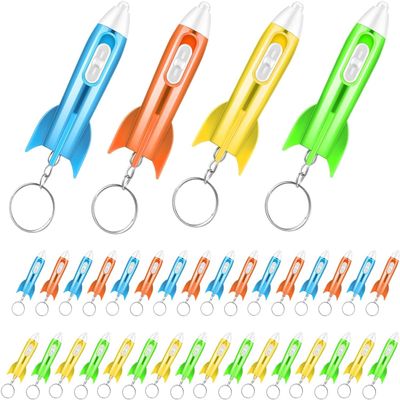 kioooki Helicopter Flashlight Keychain Rocket LED Flashlight for kids Space Party Favors Helicopter Key Ring Astronaut Party Favors 4-8 8-1224 Pcs