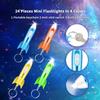 kioooki Helicopter Flashlight Keychain Rocket LED Flashlight for kids Space Party Favors Helicopter Key Ring Astronaut Party Favors 4-8 8-1224 Pcs view 3