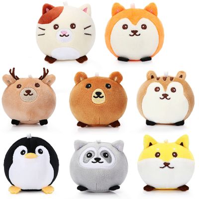 Aoriher 8 Pcs Mini Stuffed Animals 3.15 Inch Stuffed Animals Ornaments Bulk Colorful Woodland Animal Keychain for Valentine Birthday Wedding Baby Shower Party Favor(Regular Style)