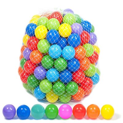 Playz Soft Plastic Mini Ball Pit Balls 200 Count - w/ 8 Vibrant Colors - Crush Proof, No Sharp Edges, Non Toxic, Phthalate & BPA Free for Baby Toddler Ball Pit, Play Tents & Tunnels Indoor & Outdoor