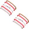 Magik 5-10 Pc Set Bohemian Colorful Clay Beaded Stackable Handmade Polymer Bracelet (#4 Hot Pink, 2 Set(10Pcs)) view 1