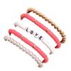 Magik 5-10 Pc Set Bohemian Colorful Clay Beaded Stackable Handmade Polymer Bracelet (#4 Hot Pink, 2 Set(10Pcs)) view 2