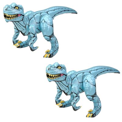 Forest & Twelfth Inflatable Raptor Dinosaur, 2 Feet Tall, Ideal Decoration for Pool Party, Birthday Parties, Home, Fun Educational Toy, Pack of 2 (Raptor)