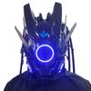 KYEDAY Punk Mask Cosplay for Men, Futuristic Punk Techwear, Round Light with Braids Mask Cosplay Halloween Fit Party Music Festival Accessories (blue) view 1