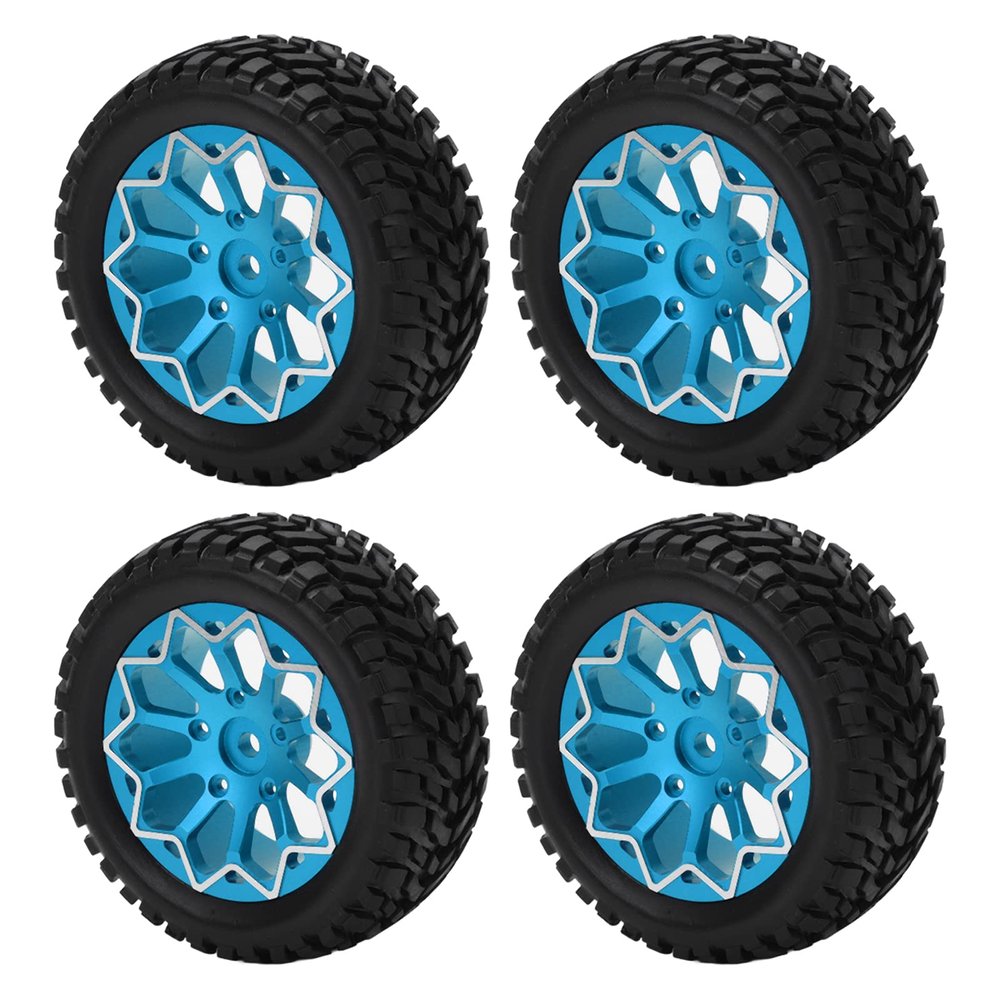 RC Car Wheel Tires,4Pcs RC 12mm Rubber Tyre 1/10 On Road Racing Car Tires Upgrade Accessories Model car accessories Toys and Games (blue)