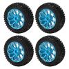 RC Car Wheel Tires,4Pcs RC 12mm Rubber Tyre 1/10 On Road Racing Car Tires Upgrade Accessories Model car accessories Toys and Games (blue) view 1